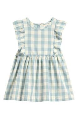 Pehr Kids' Organic Cotton Checkmate Flutter Sleeve Dress